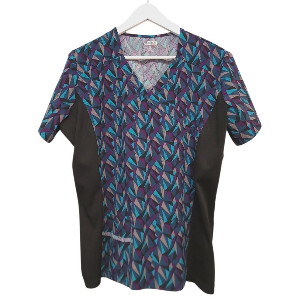 Scrubaid Scrub Top Size 2xl Xxl Stretch Women Short Sleeve Work Shirt Nurse Cna
